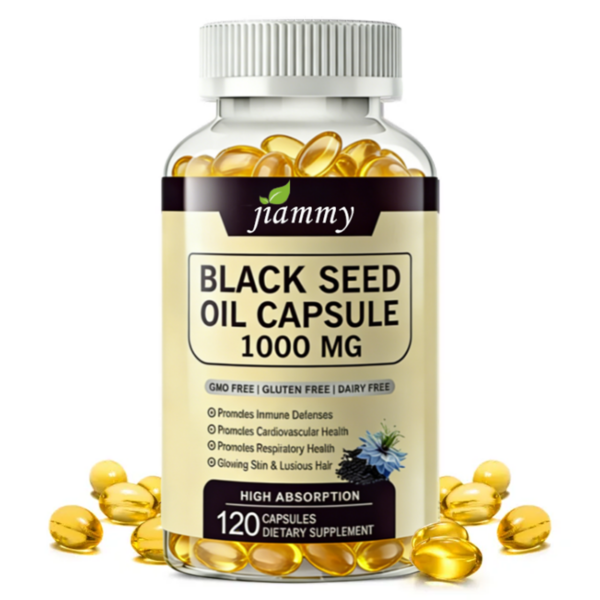 Premium Black Seed Oil Capsules - 120 Softgel High Potency, Cold Pressed Nigella Sativa Aids in Digestive Health, Immune Support & Brain Function - 500mg Each, 1000mg Per 2 Capsule Serving