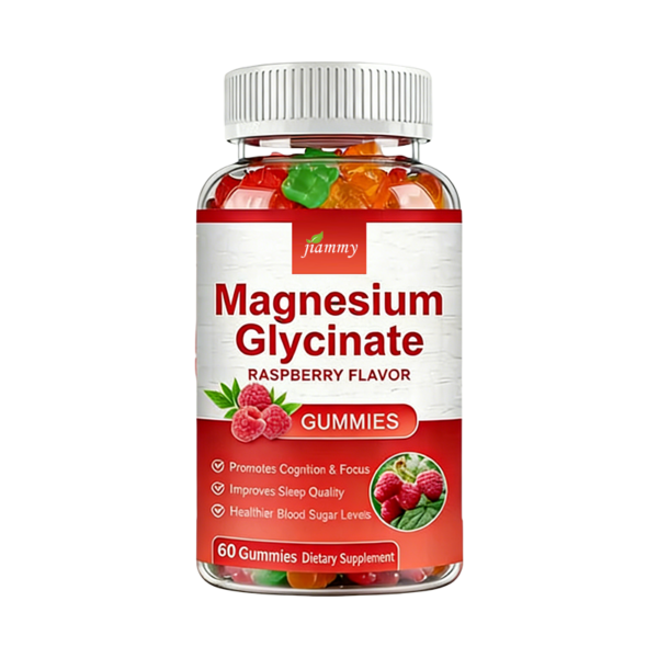 Magnesium Glycinate -500mg Gummies Improve sleep quality and Relieve Anxiety and Stress Brain, Bone, And Muscle Health 60 Gummies