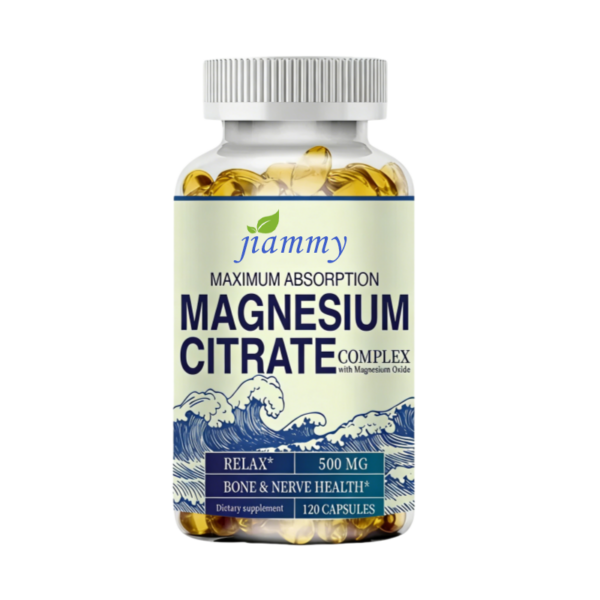 Magnesium Citrate 500 MG (120ct) for Calm & Relaxation | High Absorption Magnesium Supplement with Elemental Mag Oxide | Constipation & Digestion Support | Gluten-Free, Soy-Free | 2-Month Supply